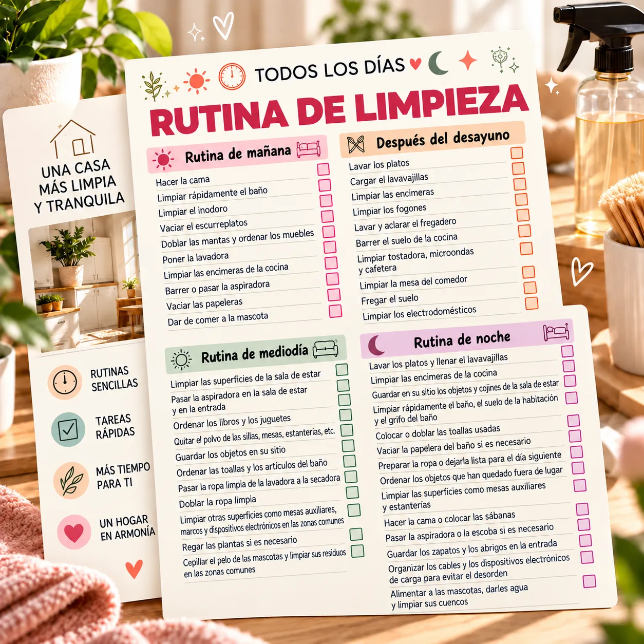 Rutinas de limpieza del planner